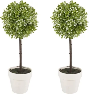 Set van 2 kunstbomen (vormsnoei)