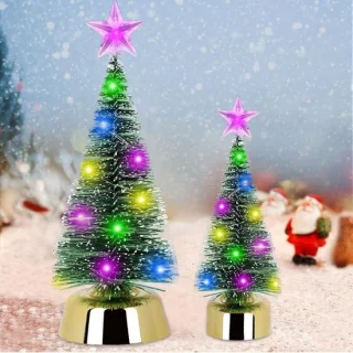 Set van 2 kunstkerstbomen (13 en 19 cm)
