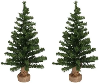 Set van 2 kunstkerstbomen 75 cm