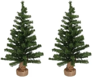 Set van 2 kunstkerstbomen 75 cm
