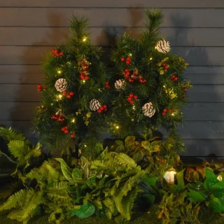 Set van 2 kunstkerstbomen