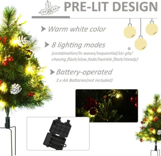 Set van 2 kunstkerstbomen