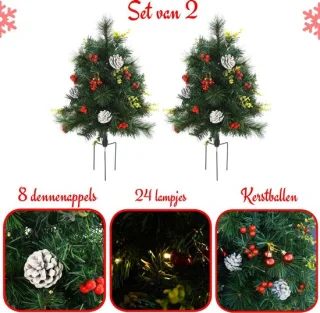 Set van 2 kunstkerstbomen