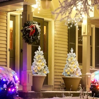 Set van 2 Mini Kerstbomen 107 cm