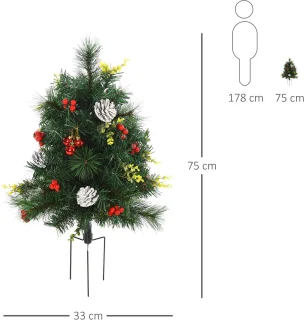 Set van 2 Mini Kerstbomen 57 cm - Groen