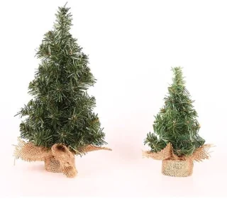 Set van 2 mini-kunstkerstbomen, 20 cm en 30 cm