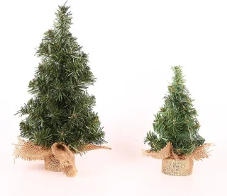 Set van 2 miniatuur kunstkerstboompjes