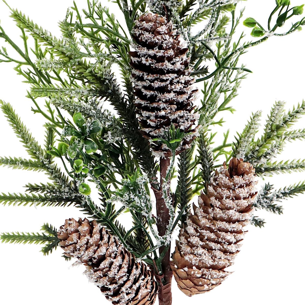 Set van 3 besneeuwde dennennaaldbossen met dennenappel 39cm kerstdecoratie