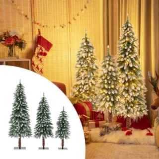 Set van 3 besneeuwde kerstbomen