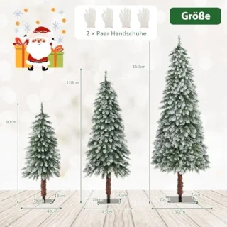 Set van 3 besneeuwde kerstbomen