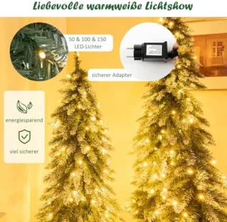 Set van 3 besneeuwde kerstbomen