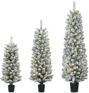 Set van 3 besneeuwde kunstkerstbomen 90/120/150 cm