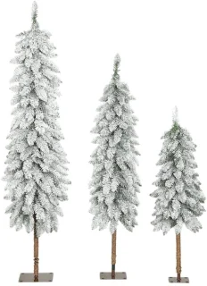 Set van 3 besneeuwde kunstsparren in groen en wit