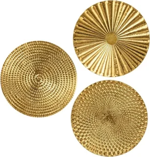 Set van 3 boho gouden wandsculpturen