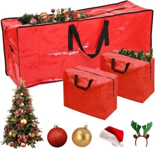 Set van 3 kerstboom opbergzakken