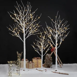 Set van 3 Kunststof Berkenbomen 1,5 m en 2,8 m