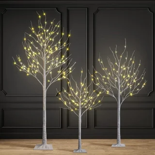 Set van 3 Kunststof Berkenbomen 1,5 m en 2,8 m