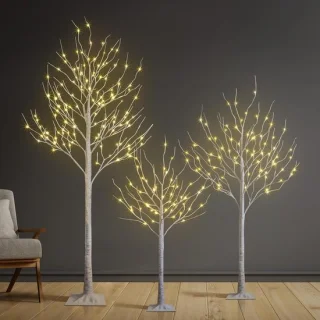 Set van 3 Kunststof Berkenbomen 1,5 m en 2,8 m