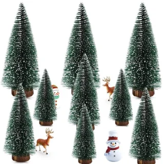 Set van 9 kunstkerstbomen