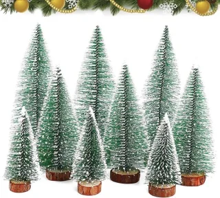 Set van 9 mini kunstkerstbomen (10/16/20 cm)