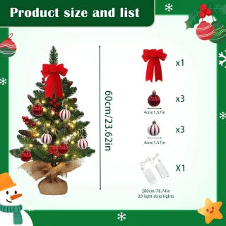Set Van Kunstkerstboom tafelmodel 50x25x50 cm groen
