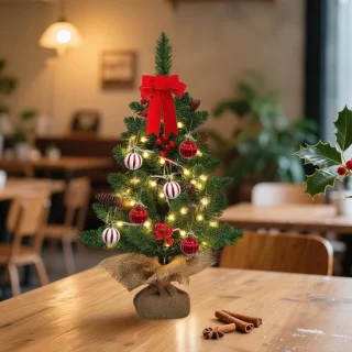 Set Van Kunstkerstboom tafelmodel 50x25x50 cm groen