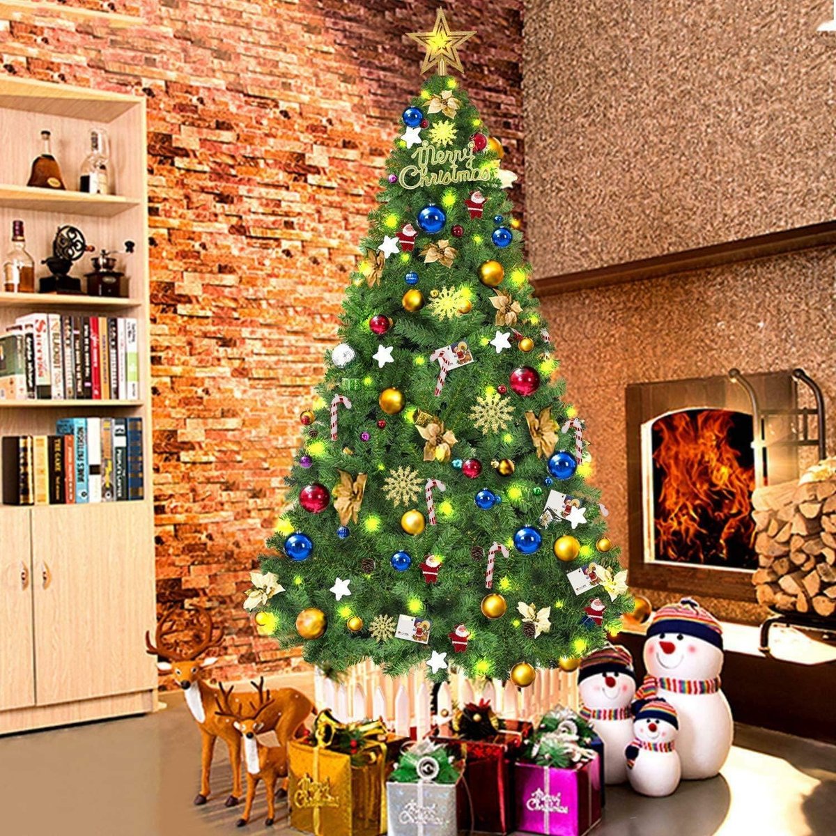 shatchi Kunstkerstboom Groen 6ft 550 Naalden Metalen Standaard