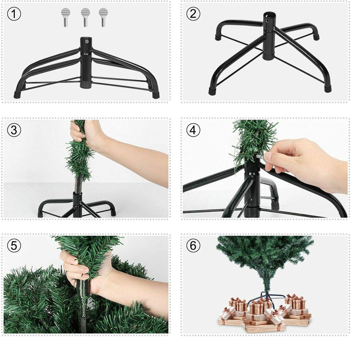 shatchi Kunstkerstboom Groen 6ft 550 Naalden Metalen Standaard