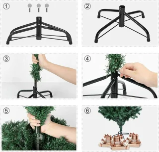 shatchi Kunstkerstboom Groen 6ft 550 Naalden Metalen Standaard