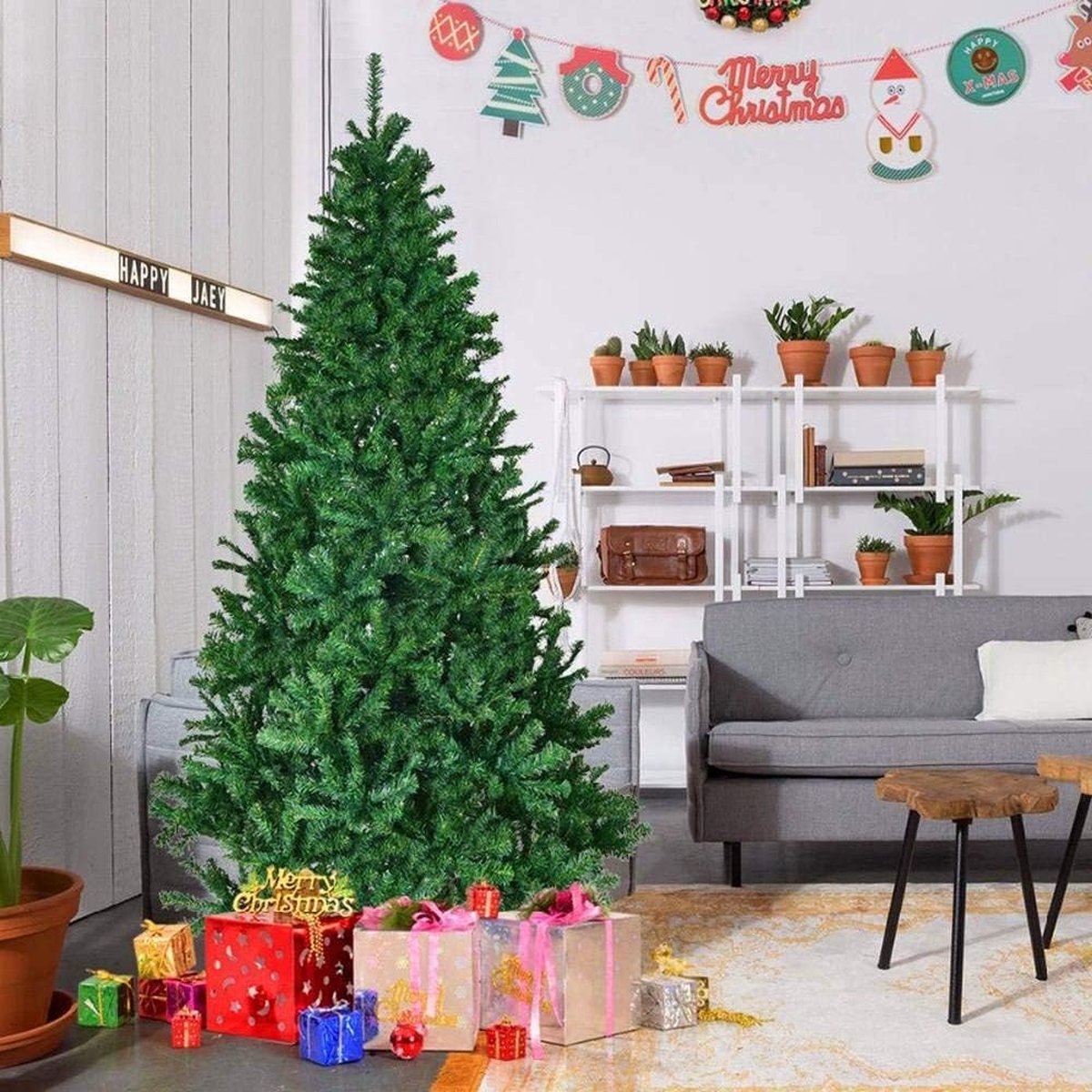 shatchi Kunstkerstboom Groen 6ft 550 Naalden Metalen Standaard