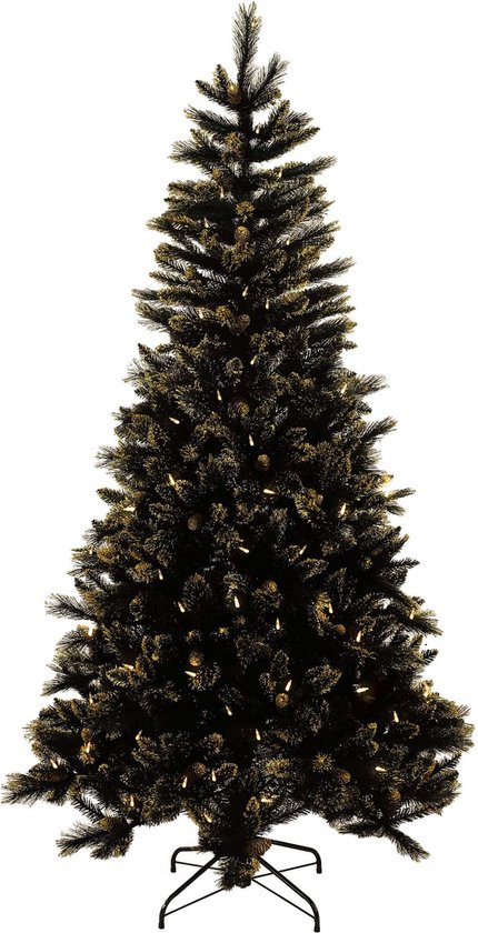 Shimmery Golden Black Bristle kunstkerstboom 228 cm zwart goud