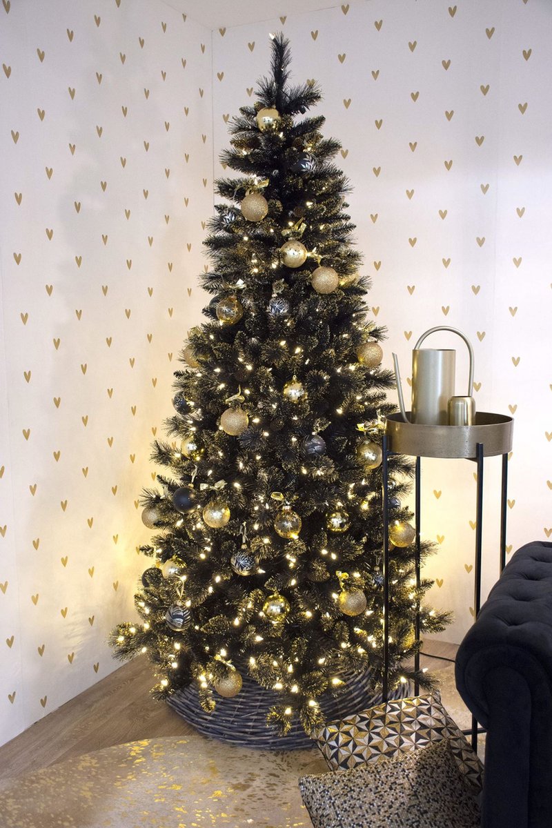 Shimmery Golden Black Kunstkerstboom 213 cm