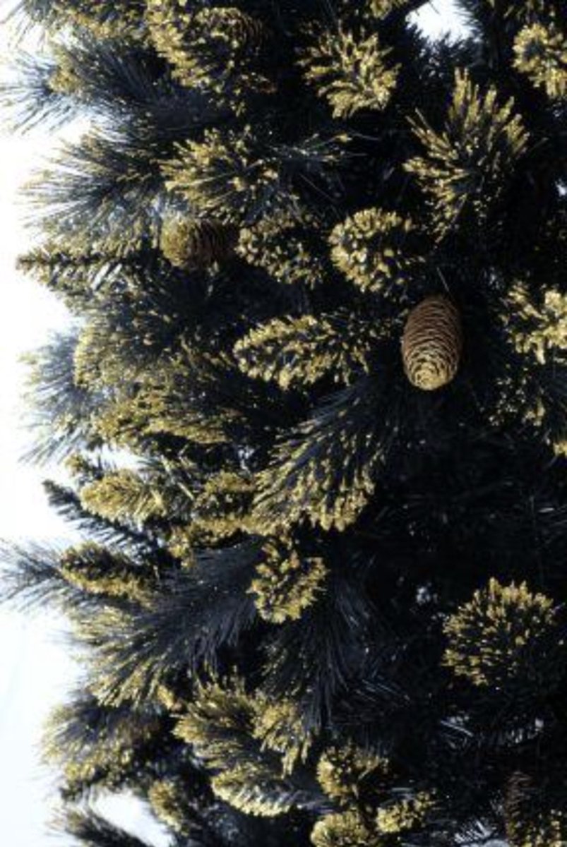 Shimmery Golden Black Kunstkerstboom 213 cm