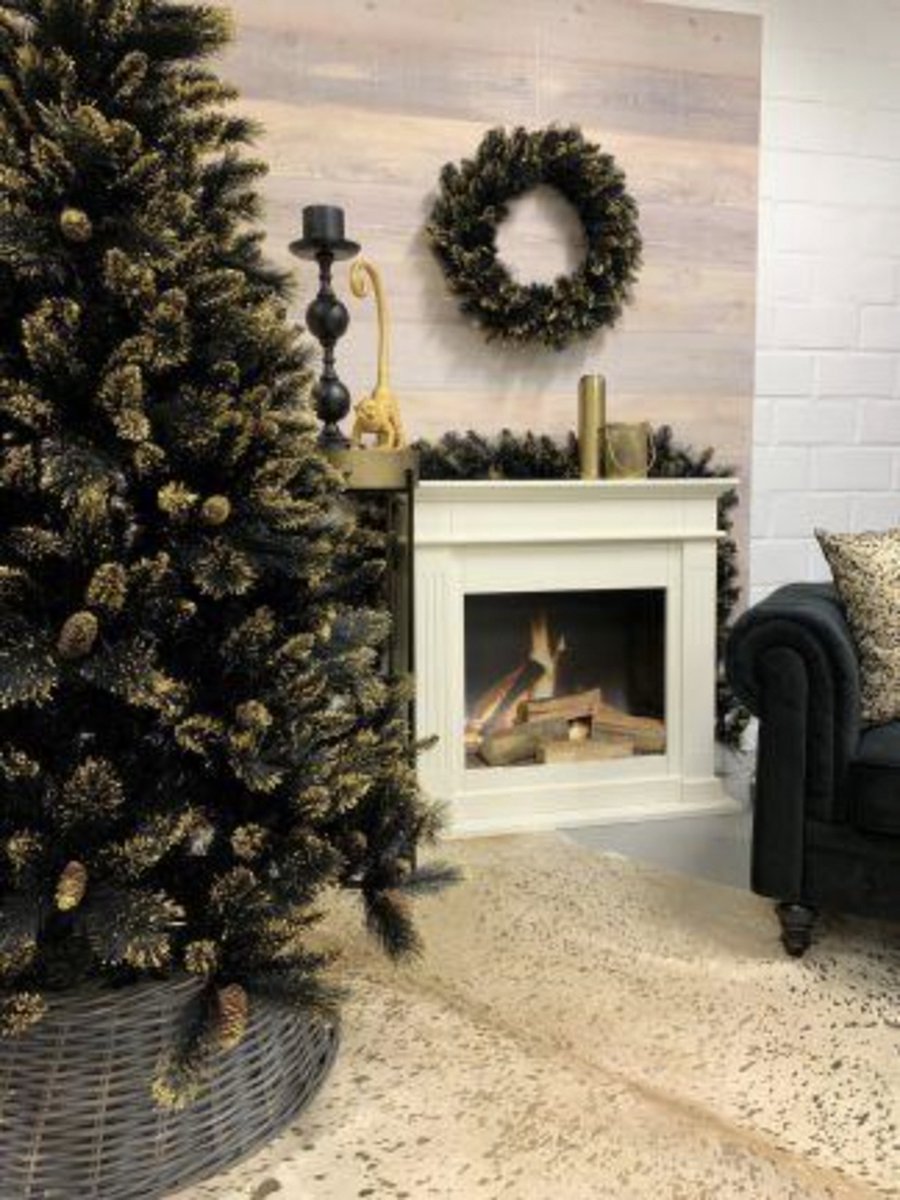 Shimmery Golden Black Kunstkerstboom 213 cm