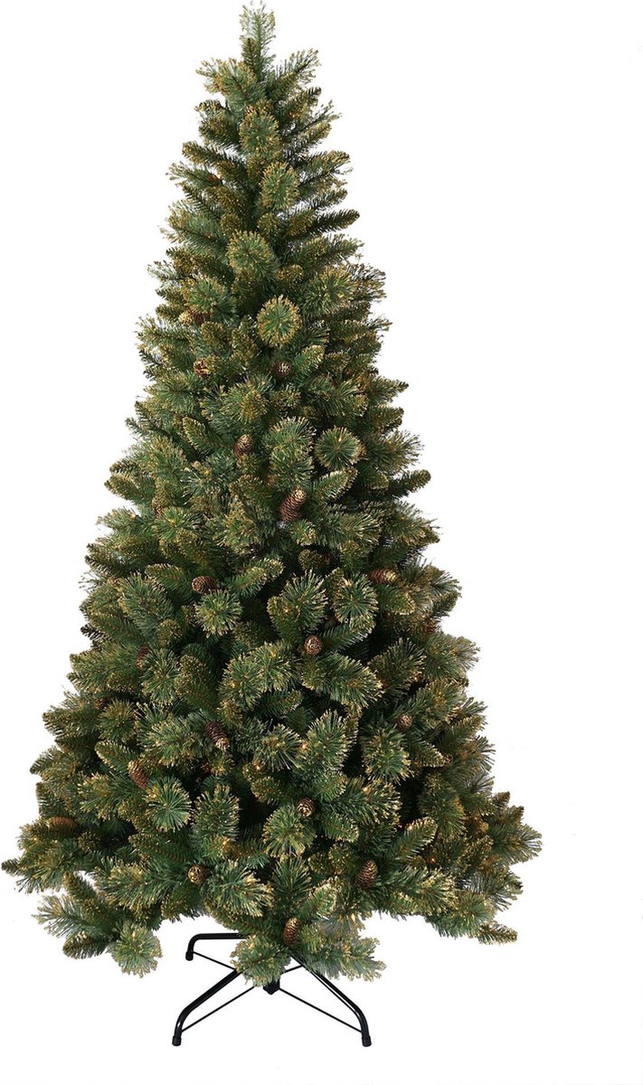 Shimmery Golden Bristle kunstkerstboom 228 cm groen-goud