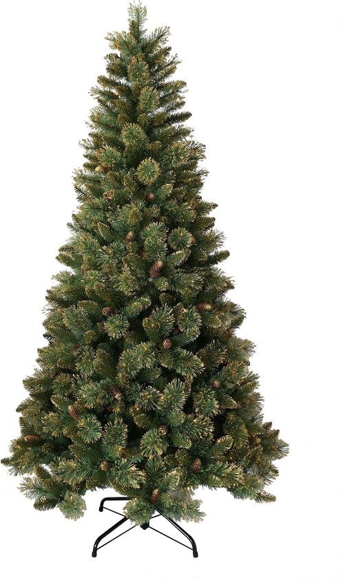 Shimmery Golden Bristle kunstkerstboom 228 cm groen-goud