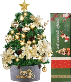 ShopVlot mini kerstboom 60 cm kunstmatig led-tafelkerstboom