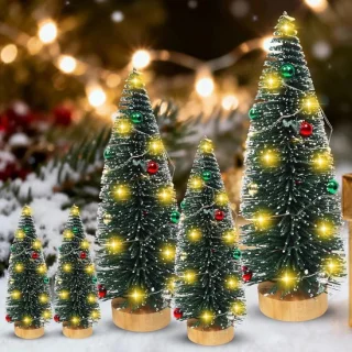 ShopVlot mini kerstboom set 5 stuks kunstkerstboom