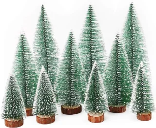 ShopVlot mini kunstkerstboom set van 10, 3 maten 10/15/20 cm