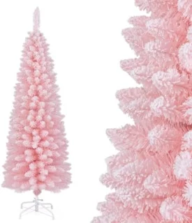 Sierlijke kunstkerstboom potloodden 150 cm - Roze