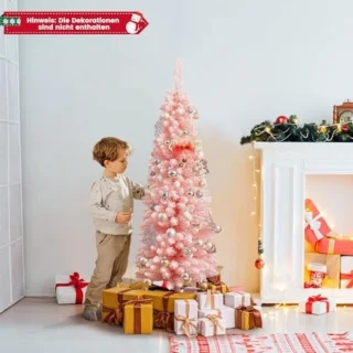 Sierlijke kunstkerstboom potloodden 150 cm - Roze