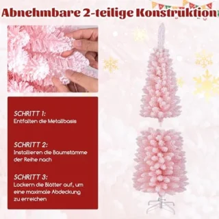 Sierlijke kunstkerstboom potloodden 150 cm - Roze