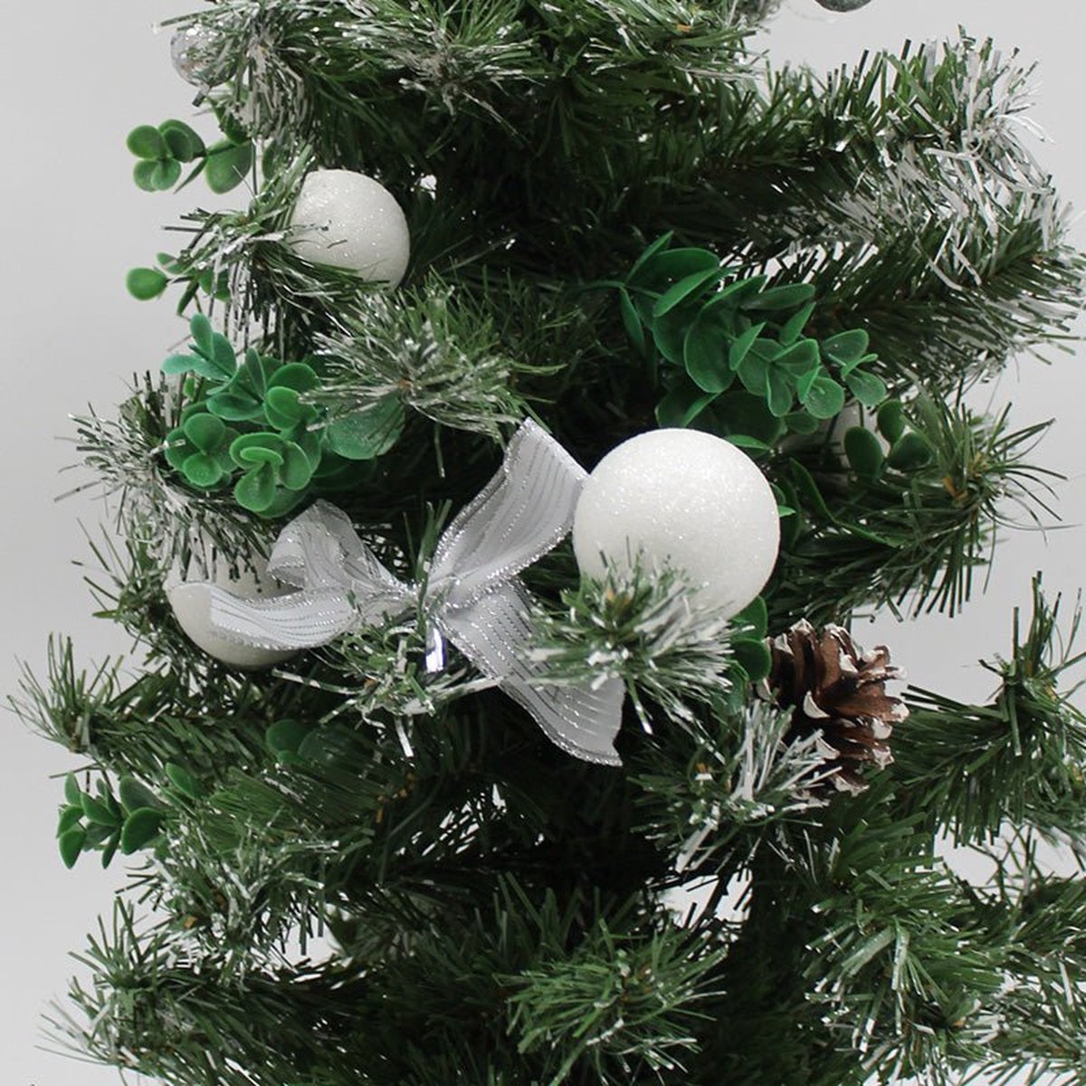 SILUMEN 60 cm tafelboom met kerstknoop rood kunststof
