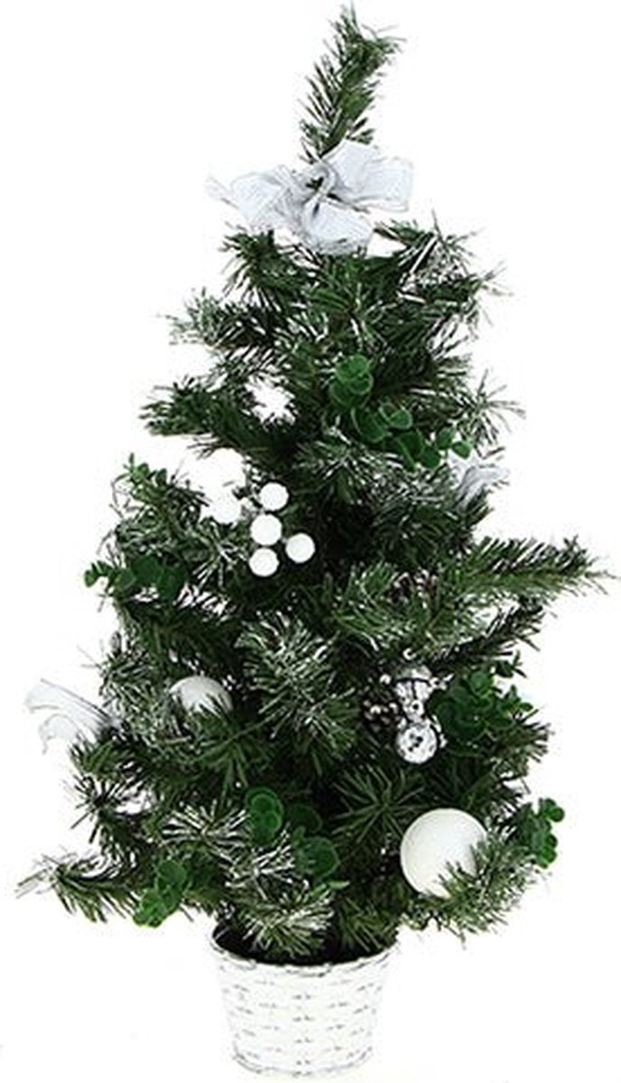 SILUMEN 60 cm tafelboom met kerstknoop rood kunststof