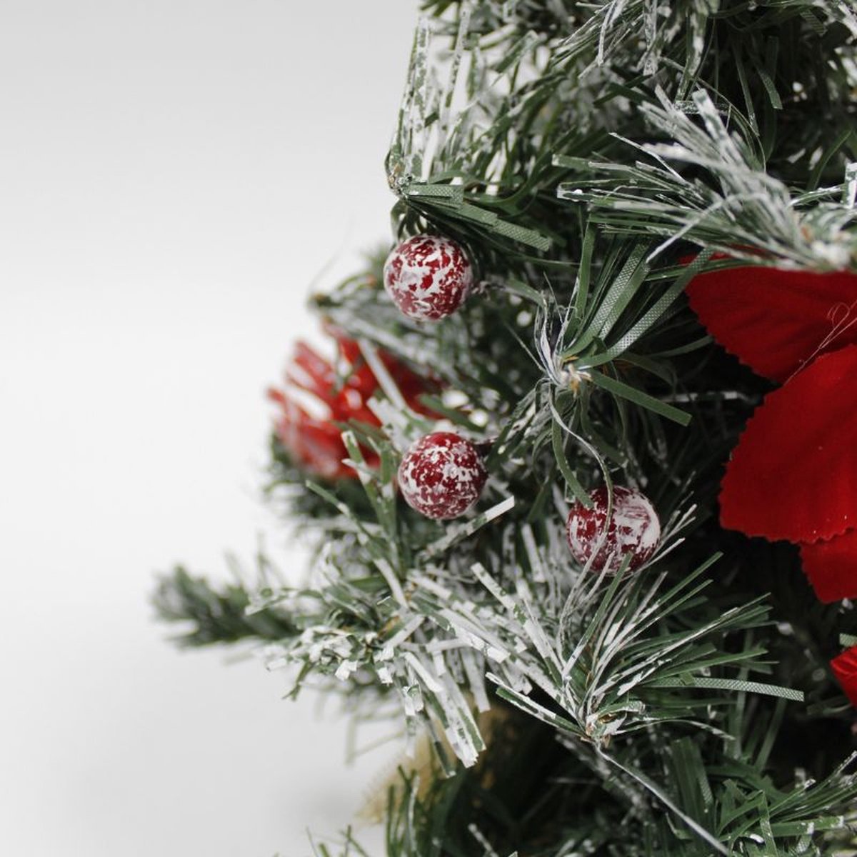 SILUMEN 60 cm tafelboom met kerstknoop rood kunststof