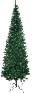 Slanke groene kunstkerstboom met kerstster en standaard, 2,1 m