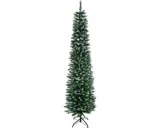 Slanke kunstkerstboom met sneeuwlaag