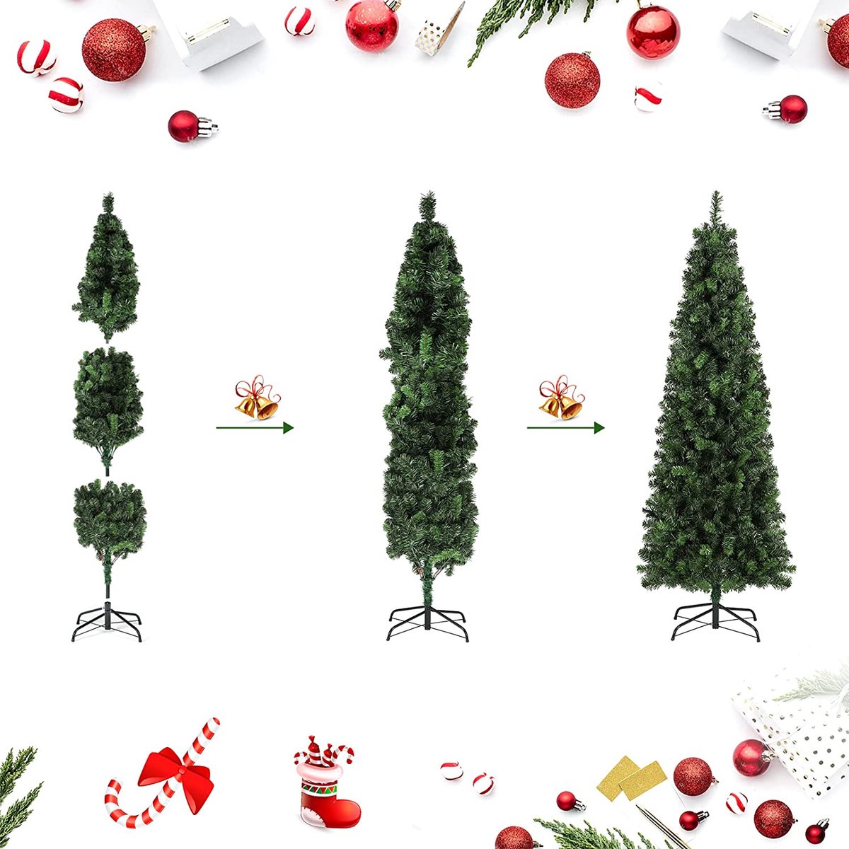 Slim Kunstkerstboom 210 cm Kunststof