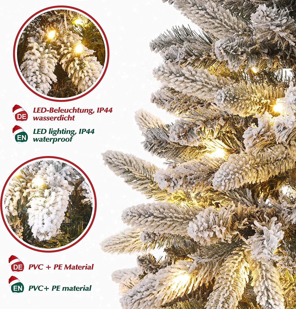 Slim LED Kunstkerstboom Dennenboom Wit 210 cm