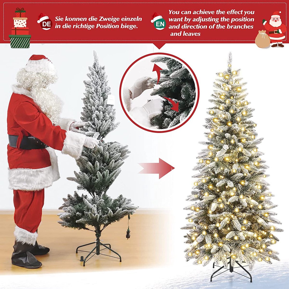 Slim LED Kunstkerstboom Dennenboom Wit 210 cm